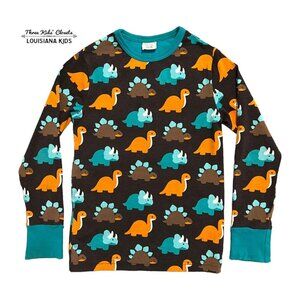 Maxomorra 7-8Y Organic Brown Dinosaur Shirt